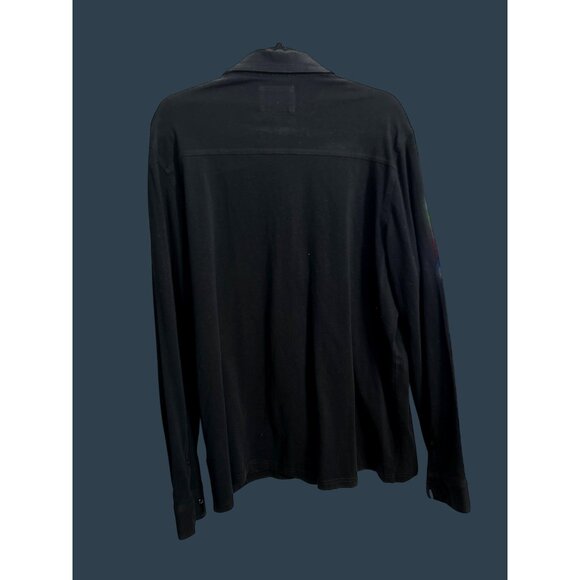 Mens Express Black Long Sleeve Button-Down Shirt XL With Stretch & Moisture Wick - Picture 2 of 7